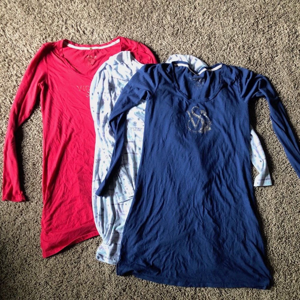 3 Victoria's Secret Sleep Shirts/Night Gowns - Med